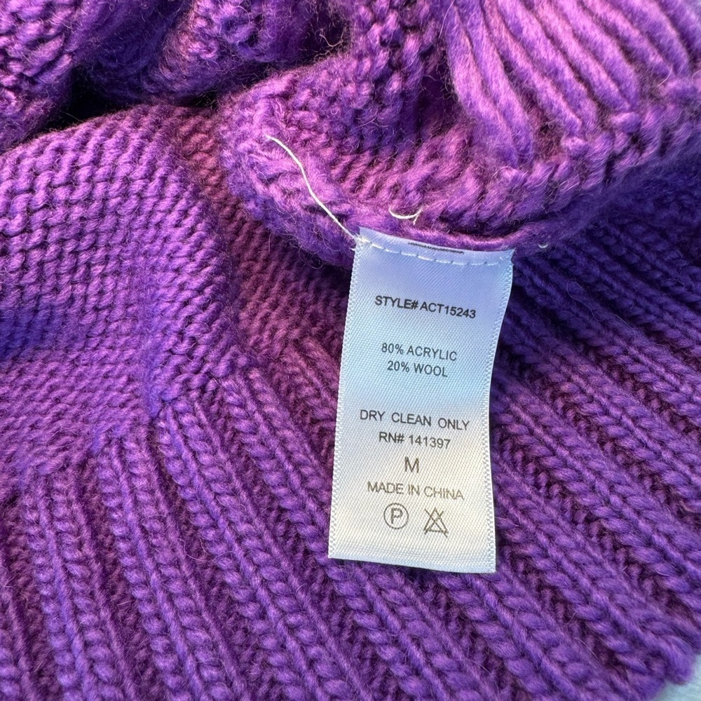 Astr the Label Purple Cable Knit Sweater - Picture 7 of 7